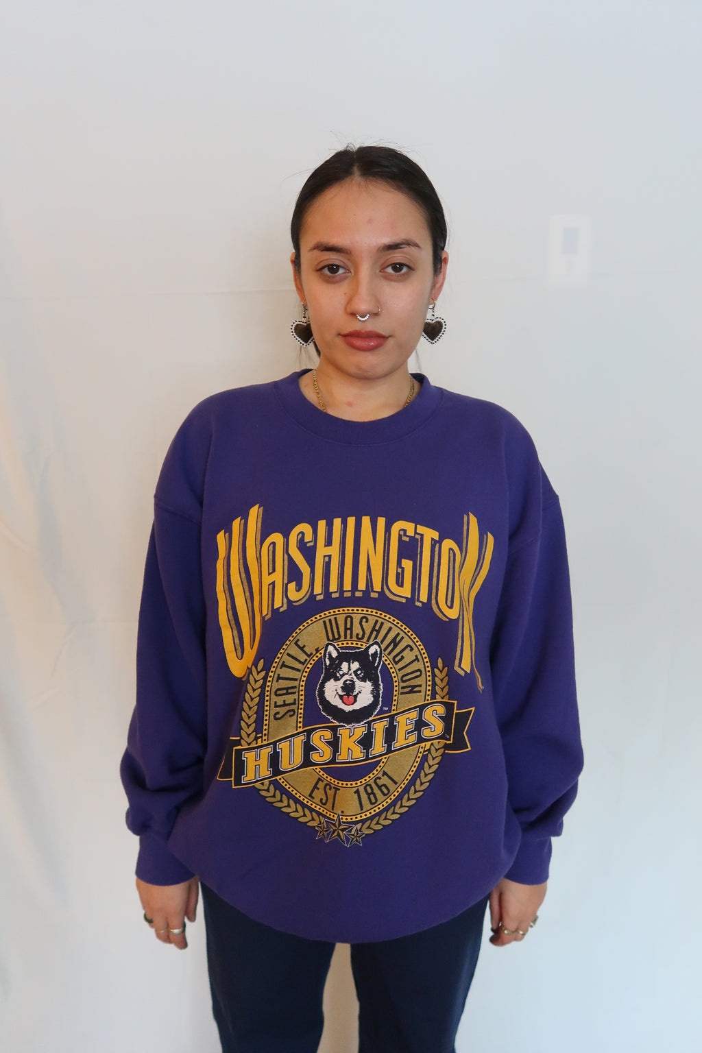 90's Washington Huskies Crew L/XL