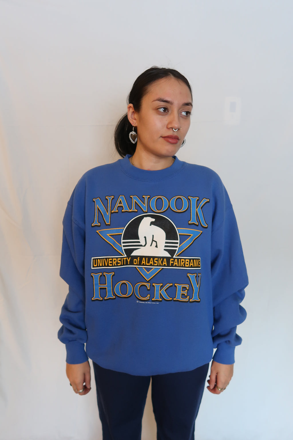 90's UAF Hockey Crewneck L