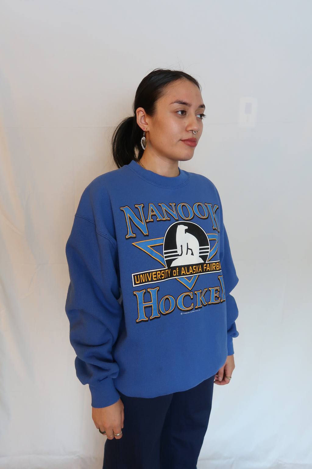 90's UAF Hockey Crewneck L